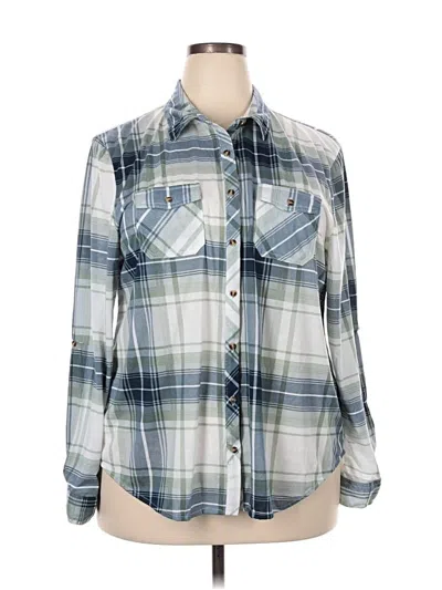 Pre-owned Passport Long Sleeve Blouse In Blue