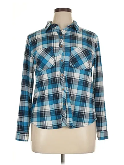 Pre-owned Passport Long Sleeve Blouse In Blue