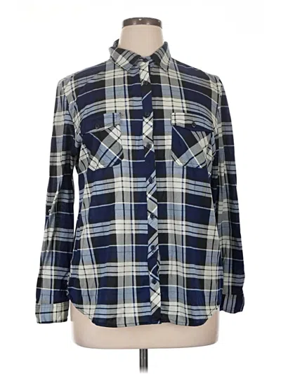 Pre-owned Passport Long Sleeve Blouse In Blue