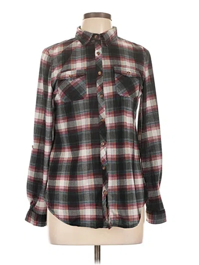 Pre-owned Passport Long Sleeve Blouse In Brown