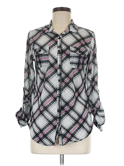 Pre-owned Passport Long Sleeve Blouse In Gray