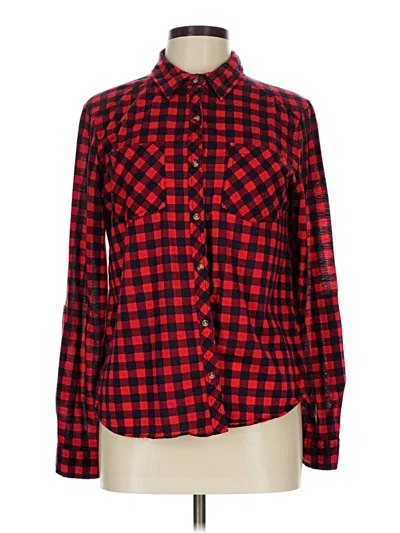 Pre-owned Passport Long Sleeve Blouse In Red