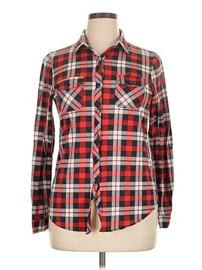 Pre-owned Passport Long Sleeve Blouse In Red