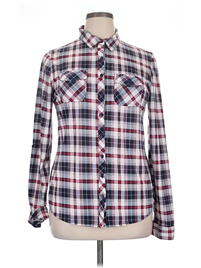 Pre-owned Passport Long Sleeve Button Down Shirt In Burgundy