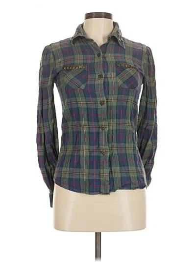 Pre-owned Passport Long Sleeve Button Down Shirt In Green