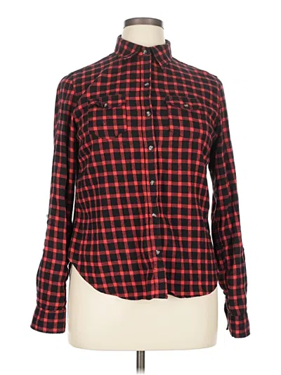 Pre-owned Passport Long Sleeve Button Down Shirt In Red