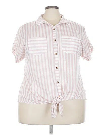 Pre-owned Passport Short Sleeve Blouse In Pink