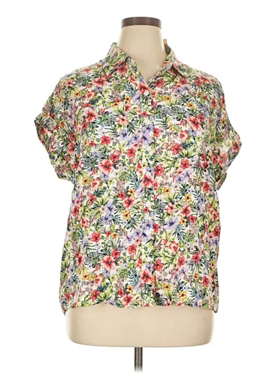 Pre-owned Passport Short Sleeve Blouse In White