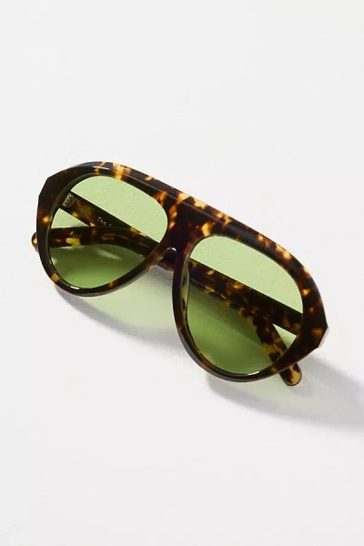 Past Midnight The Icon Aviator Sunglasses In Green