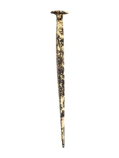 Pre-owned Pat Flynn Gold Dusted Iron Nail Brooch Pin. In Multi