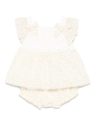 Patachou Babies' Abstract-print Blouse And Shorts Set In White
