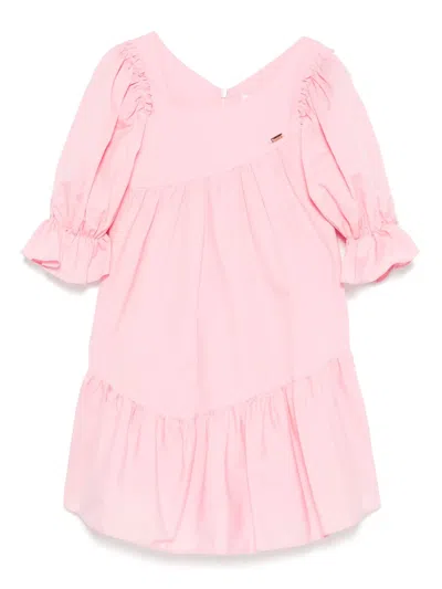 Patachou Kids' Asymmetric Dress In 粉色