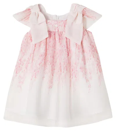 Patachou Kids' Baby Bow-detail Floral Dress In Pink