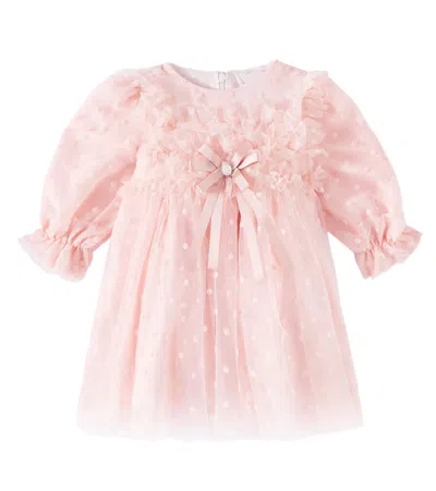 Patachou Baby Bow-detail Tulle Dress In Pink