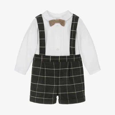 Patachou Baby Boys White & Grey Cotton Shortie
