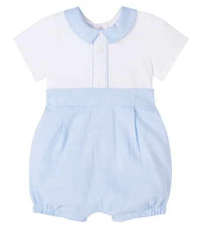 Patachou Baby Cotton-blend Playsuit In Blue