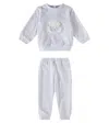 Patachou Baby Cotton-blend Sweatshirt And Sweatpants Set In Grey