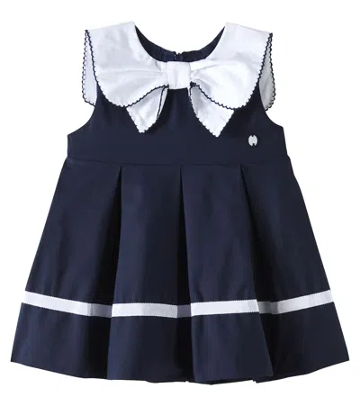 Patachou Baby Cruise Pleated Cotton Dress In Blue