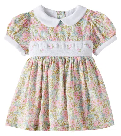 Patachou Baby Floral Cotton Dress In Multicoloured