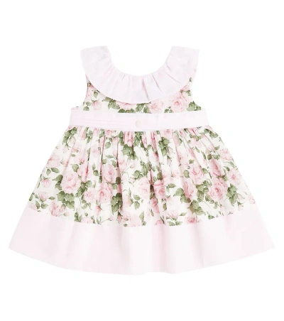 Patachou Baby Floral Cotton Dress In Pink