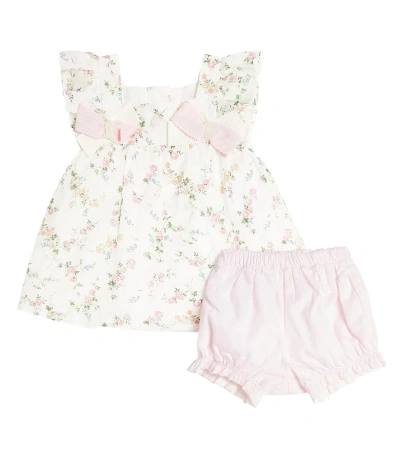 Patachou Baby Floral Cotton Top And Bloomers Set In Multicolor