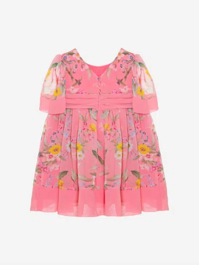 Patachou Kids' Baby Girls' Print Woven Dress In Pink Floral In Animal Print