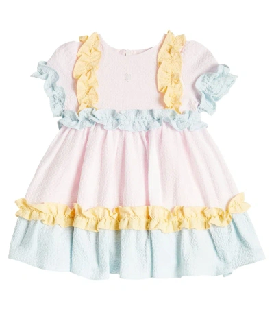 Patachou Baby Ruffled Cotton Fustian Dress In Pink