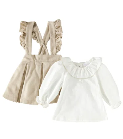 Patachou Baby Shirt And Bloomers Set In Beige