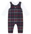 Patachou Baby Tartan Onesie In Blue