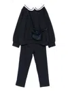 Patachou Bag-embellishment Trousers (set Of Two) In Blue