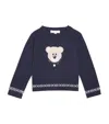 Patachou Bear Jacquard Sweater In Blue