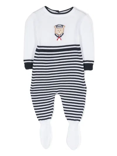 Patachou Babies' Bear-motif Knitted Pyjamas In Blue