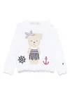 Patachou Bear-motif Sweater In 白色