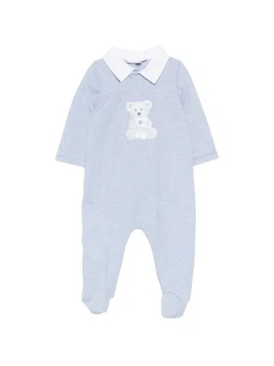 Patachou Babies' Bear-embroidered Pajamas In Blue