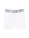Patachou Belted Cotton Shorts In White
