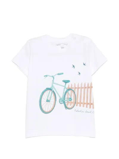 Patachou Kids' Bicycle-print T-shirt In White