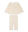 Patachou Blouse And Sweatpants Set (0-24 Months) In Beige
