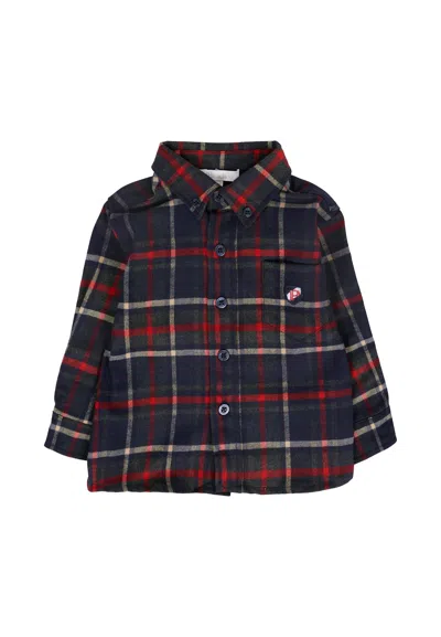 Patachou Kids' Blue Shirt For Boy With Patch In Multi