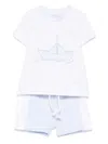 Patachou Boat-embroidery Shorts Set In White