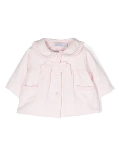 Patachou Babies' Bow-detail Cotton Coat In Pink