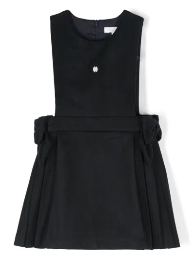 Patachou Kids' Bow-detail Dress In 蓝色