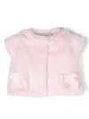 Patachou Bow-detail Faux-fur Top In Pink