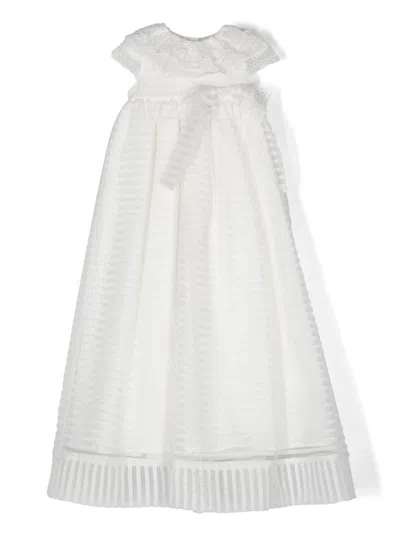 Patachou Babies' Bow-detail Patterned-jacquard Gown In White