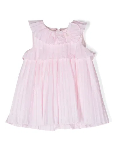 Patachou Babies' Bow-detail Pleated Dress In Pink