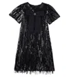 Patachou Bow-detail Sequined Dress In Black