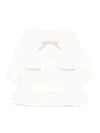 Patachou Bow-embellished Ruffled Dress In White