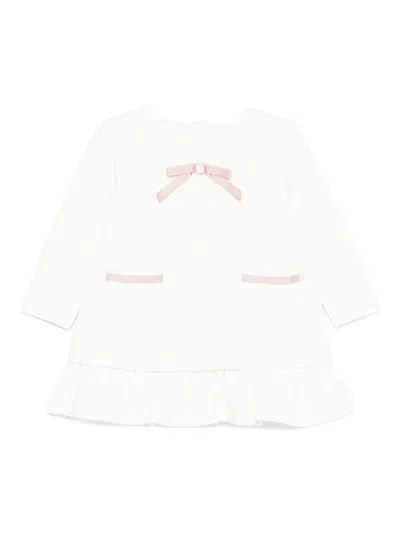Patachou Babies' Bow-embellished Ruffled Dress In White