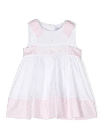 Patachou Babies' Bow-embroidered Smock-waist Dress In Pink