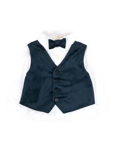 Patachou Babies' Bow Long-sleeve Shirt In Blue