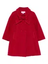 Patachou Bow Pleated Peacoat In Red